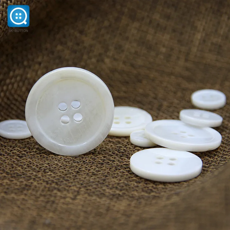 SK Custom Size 14L-44L Shell Button White Mother of Pearl River Shells Shirt Buttons