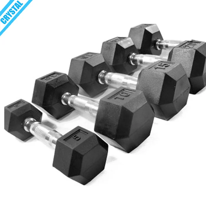 SJ-223-2 High quality Gym equipment Hexagonal Rubber Dumbbell wholesale