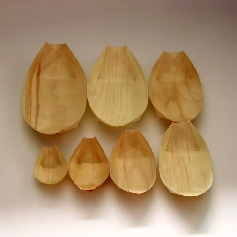 
Disposable premium wooden tableware Eco-Friendly pine wooden Sushi boats 