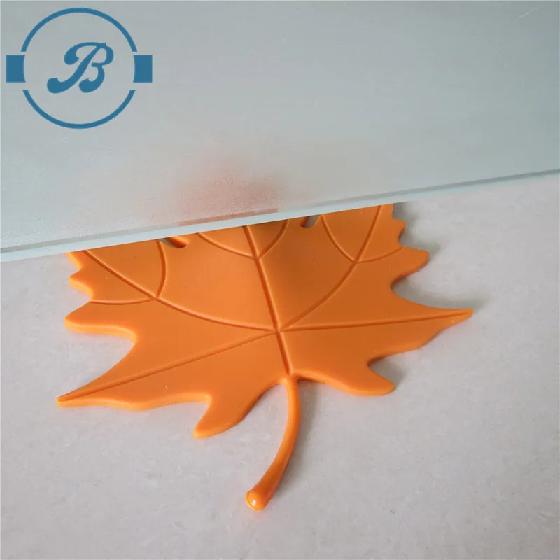 Novelty Autumn Maple Leaf Shaped Silicone Rubber Door Stopper