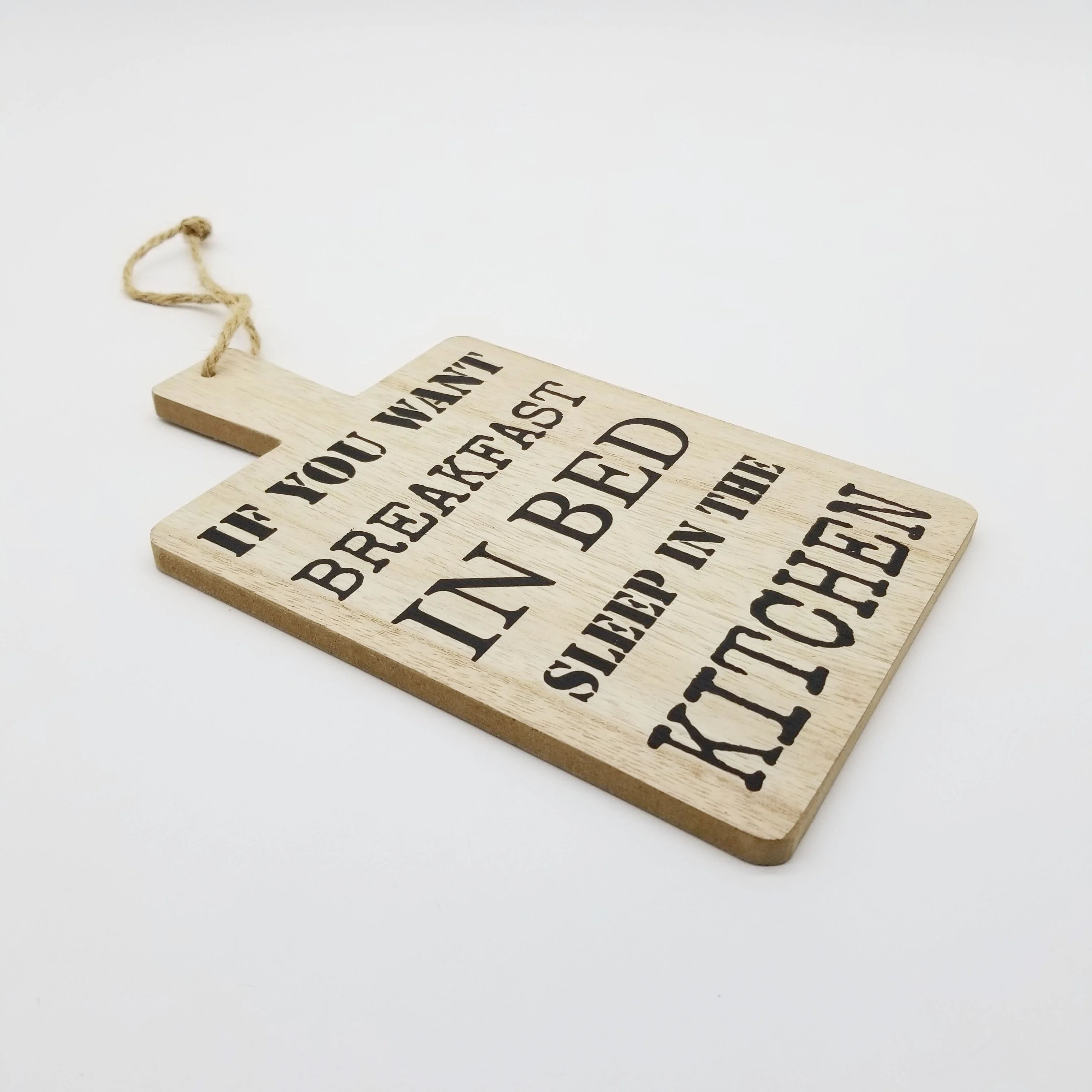 
If You Want Breakfast in Bed Sleep in The Kitchen Home Decorative Plauqe Wooden Plaque Hanging Sign Board 