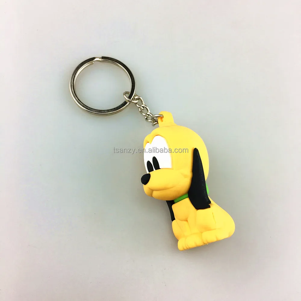 Милые детские подарки на заказ брелки из мягкого ПВХ 3d брелки для ключей с животными собаками