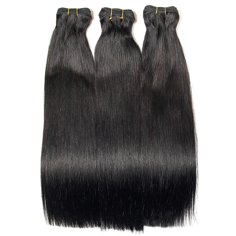 True length 16 inch virgin brazilian super double drawn hair, mink straight human hair with closure