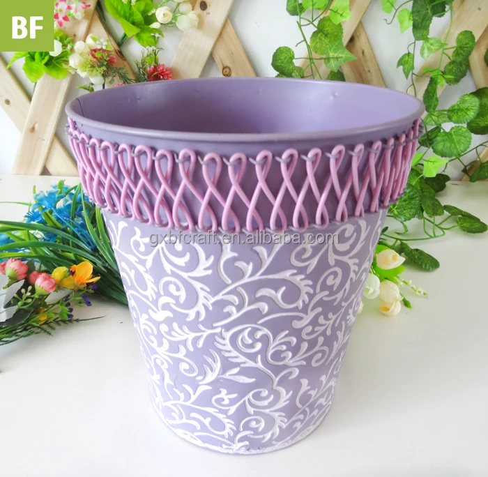 Zinc paint pail tub orchid pot for garlic planting