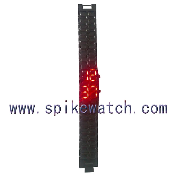 Hot selling lava style iron samurai red light metal led watch