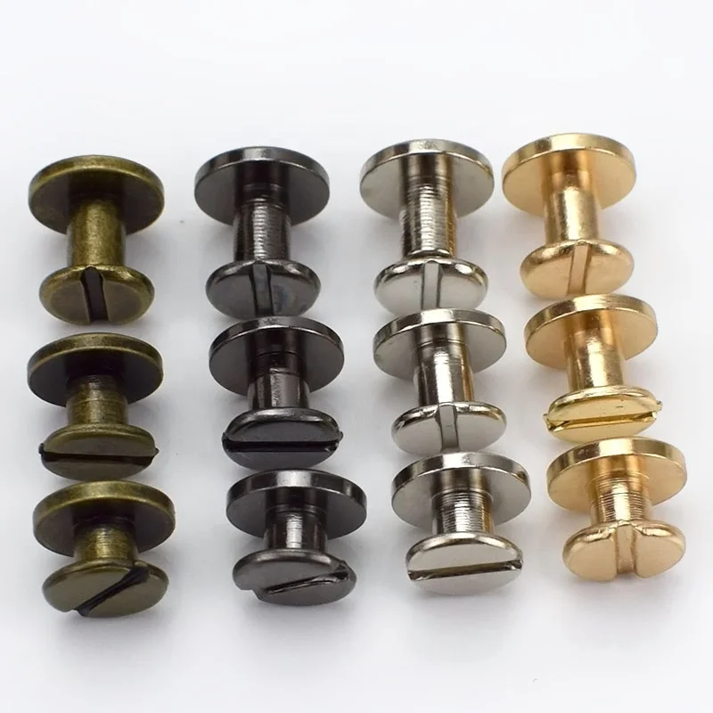 Meetee BF007 5-8mm Account Book Rivet Handbag Strap Accessories Bag Chain Screws Decor Flat Nail Rivet Ring Buckle Studs
