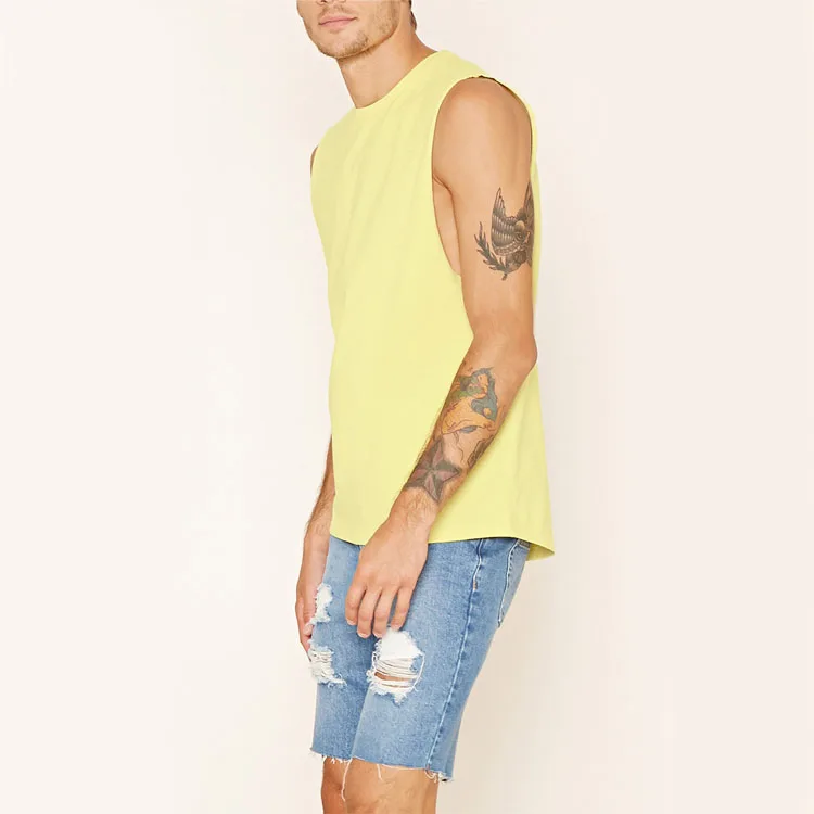 
Hot selling summer style mens simple sleeveless sports custom tee shirts 