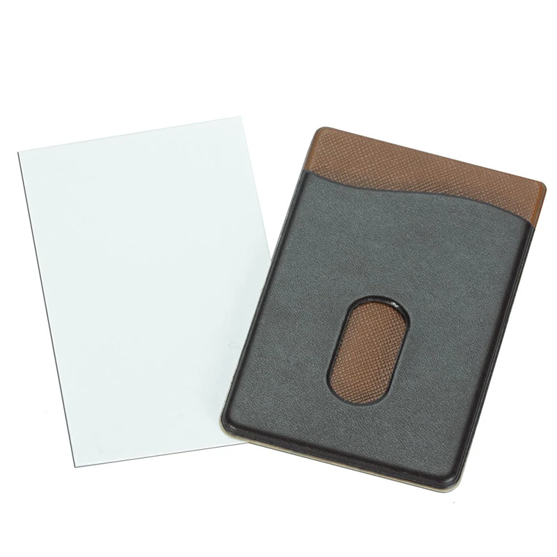 Cell Phone Wallet Ultra-slim Self Adhesive Credit Card Holder Stick on Leather Wallet For Smartphones RFID Blocking Sleeve