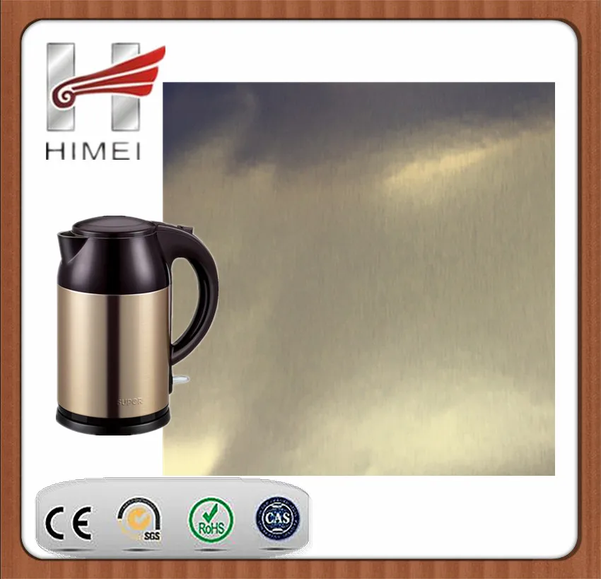 Hairline decroative VCM coated metal steel for electric kettle