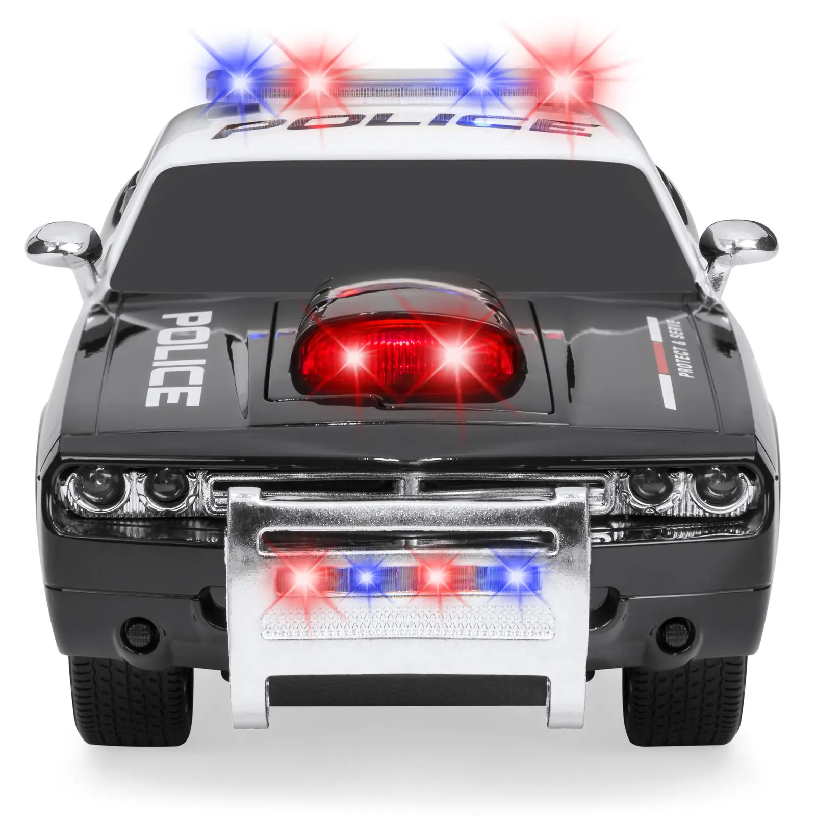 2.4GHz Remote Control Car with Lights, Rechargeable Batteries, and USB Cable - Black