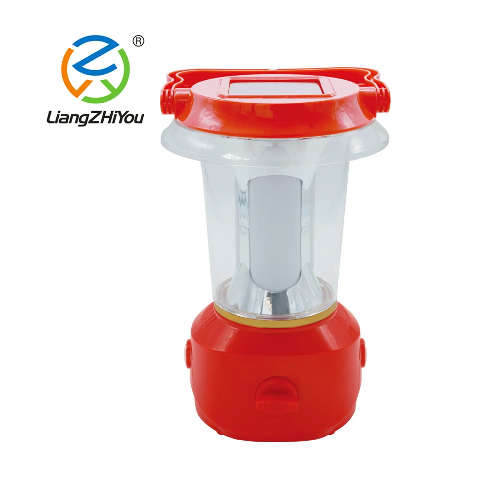 
White light led rechargeable camping lantern with solar panel 