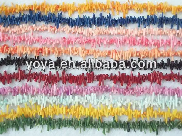 CB8057 Multicolor Bamboo coral small branch chips beads,coral twig beads