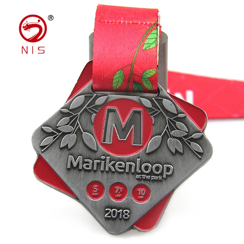 Awards with ribbon running metal zinc alloy sports medal