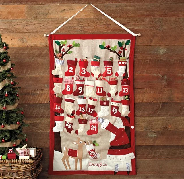 best selling fabric christmas items native advent calendar bag for Christmas