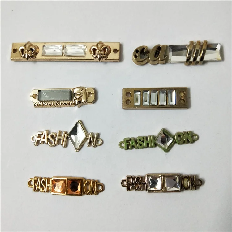 With pearl glass diamond metal label Pants Jeans brand logo sign shoe trademark garment badge