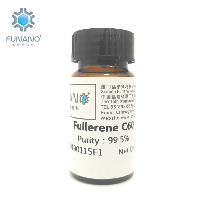 Manufacturer Funano Chemical Intermediates Additives Carbon Powder Cosmetic Raw Material 99.5% CAS 99685-96-8  Fullerene C60
