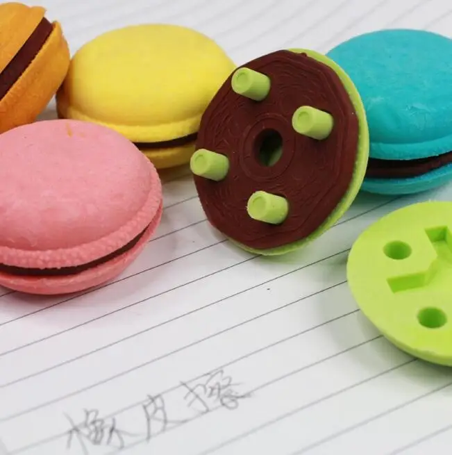 
eraser macaron school supplies cake material escolar borracha escolar gomas de borrar 3d gomme kawaii silgi papelaria criativa 