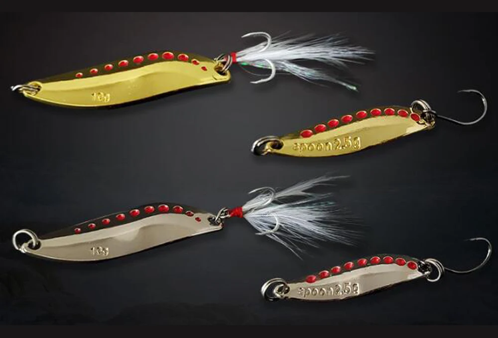 2.5g/5g/7g/10g/15g/20g/25g  Golden Silver Metal Fishing Long Casting Leech Spoon Lure