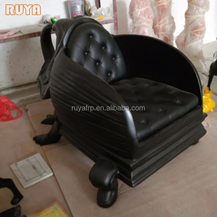 Fibreglass artist chairs designer creative animal furniture leather beatle chair for luxury hotel reception rest