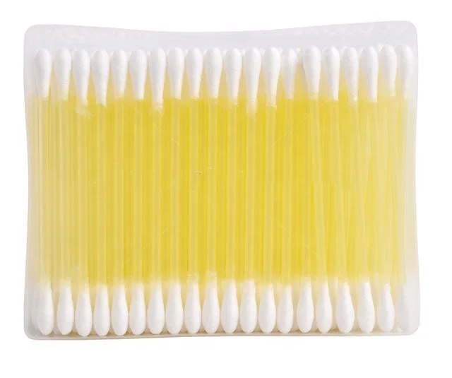 Ватный тампон для ежедневного и домашнего использования с двойной головкой для очистки кожи, 100% ватный тампон для очистки, макияжа, деревянная палочка