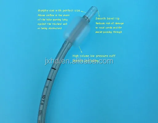 
Endotracheal Tube with cuff and without cuff ( high pressure and low volume ) 