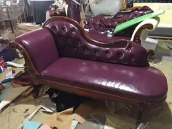 European classical home furniture gold foil wooden carved luxury counch