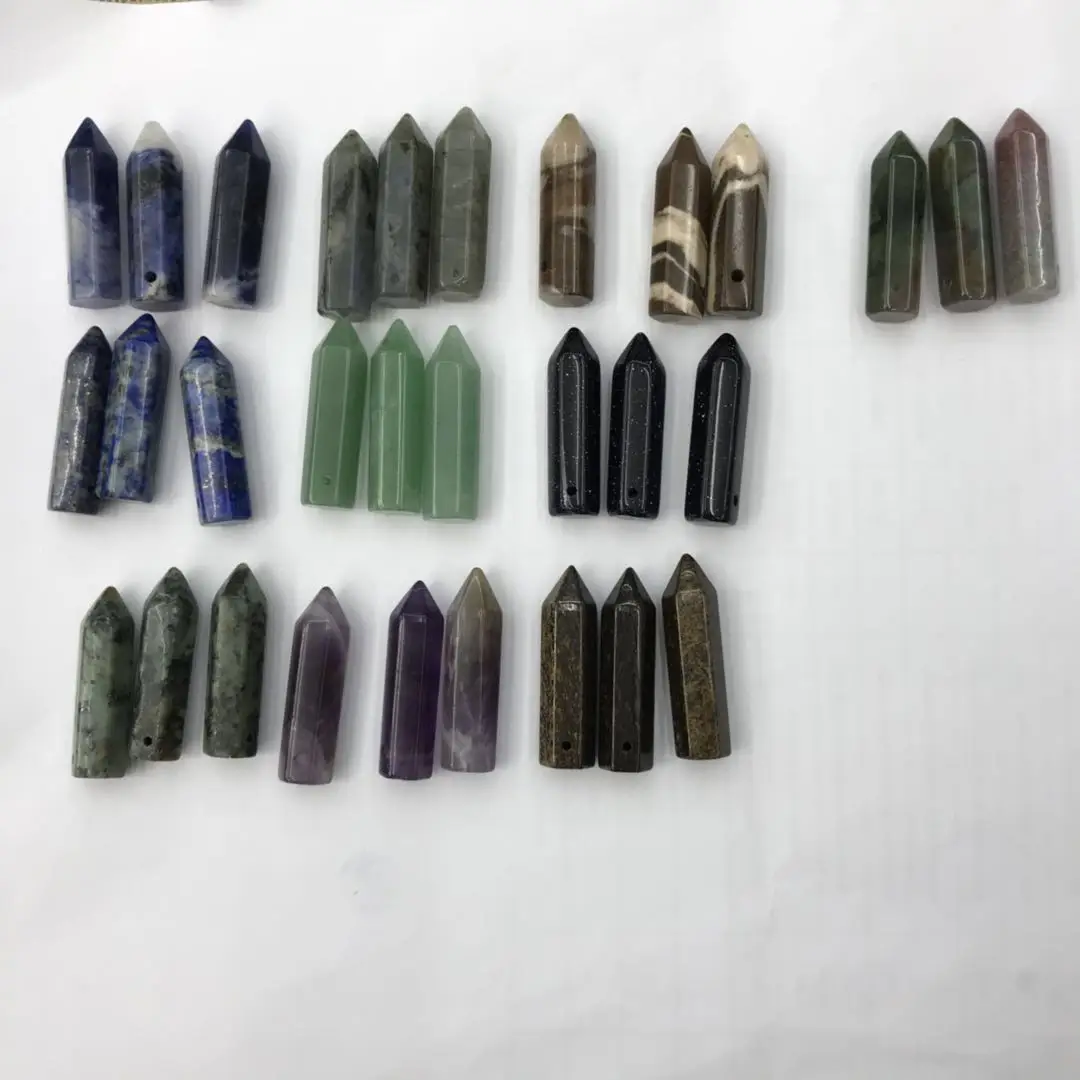 30x8mm bullet pendant with hole drilled horizontally gemstone bullet pendant