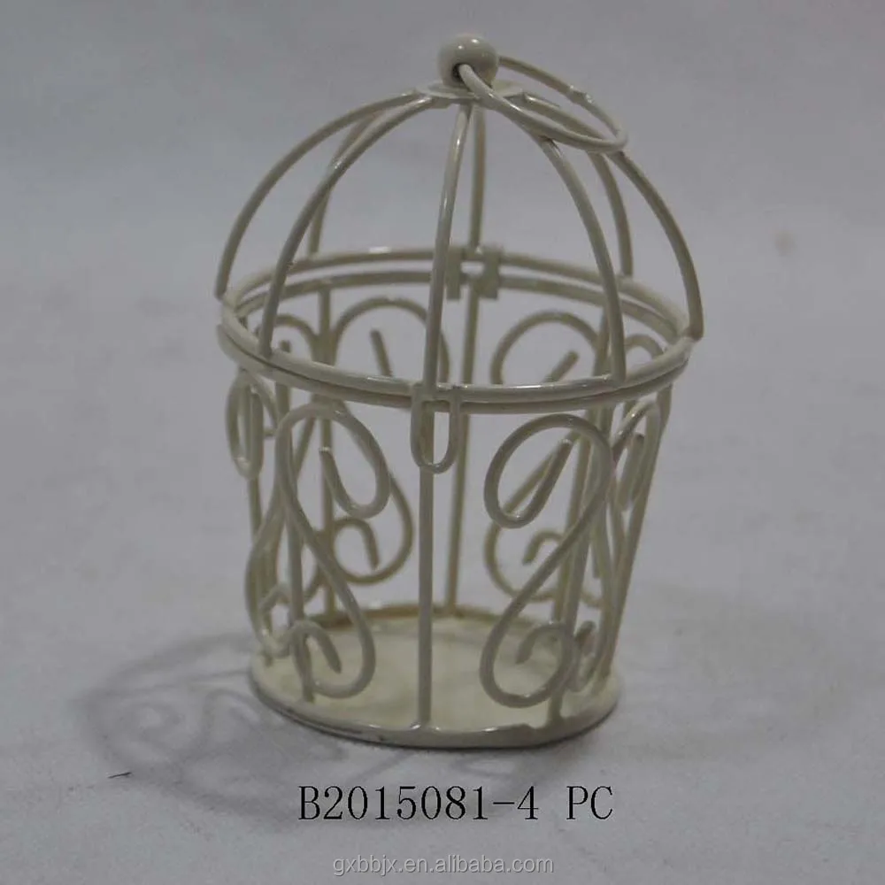 Wholesale handmade Mini White Metal Bird Cages for Wedding Favors & Home Decorations & Crafts