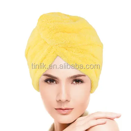 300gsm Coral Fleece 100% Microfiber Weave Hair Dryer Cap Hair dry towel