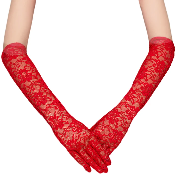 
Bridal Accessories Wholesale Hot Sell Summer Sunscreen Pretty Lace Elbow Wedding Gloves 