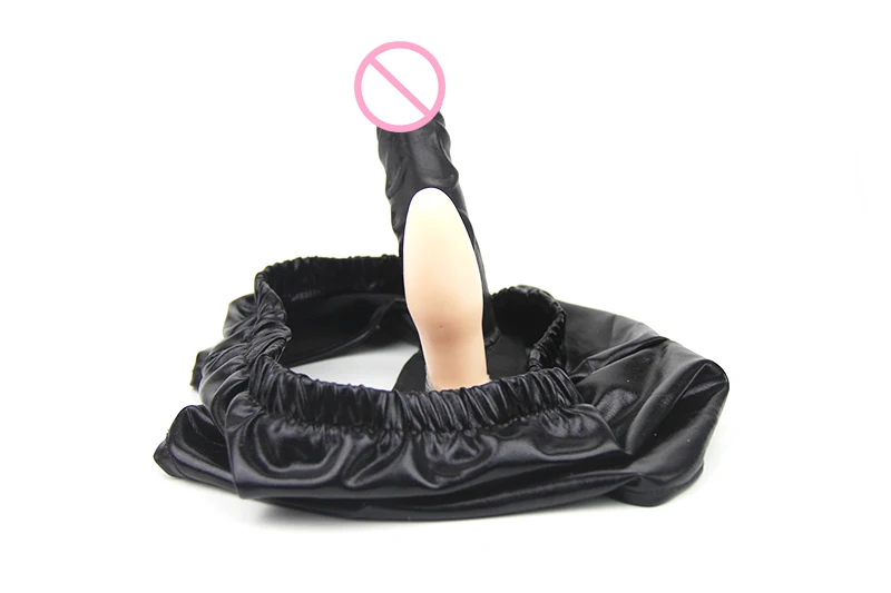 13.5CM Long Dildo Briefs Masturbation Female black Shorts Underwear briefs with dildo plugs&anal plug adult sex toy