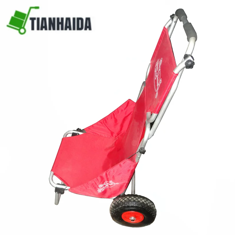 Red Folding Beach chair  fishing chair beach trolley
