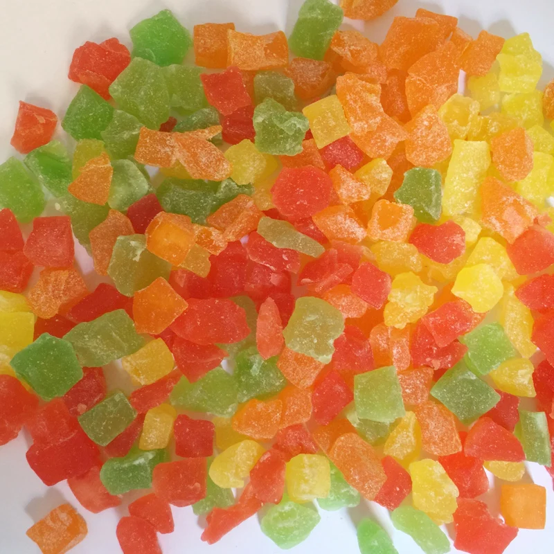 
Dried colorful papaya dices mixed or seperated packages 