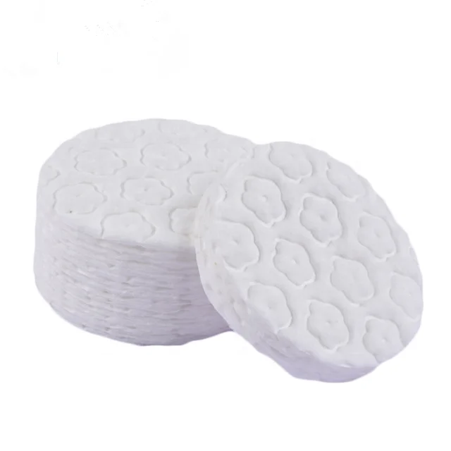 Disposable exfoliating makeup cotton pad cotton pad makeup round stitched cotton pad (plum embossed)