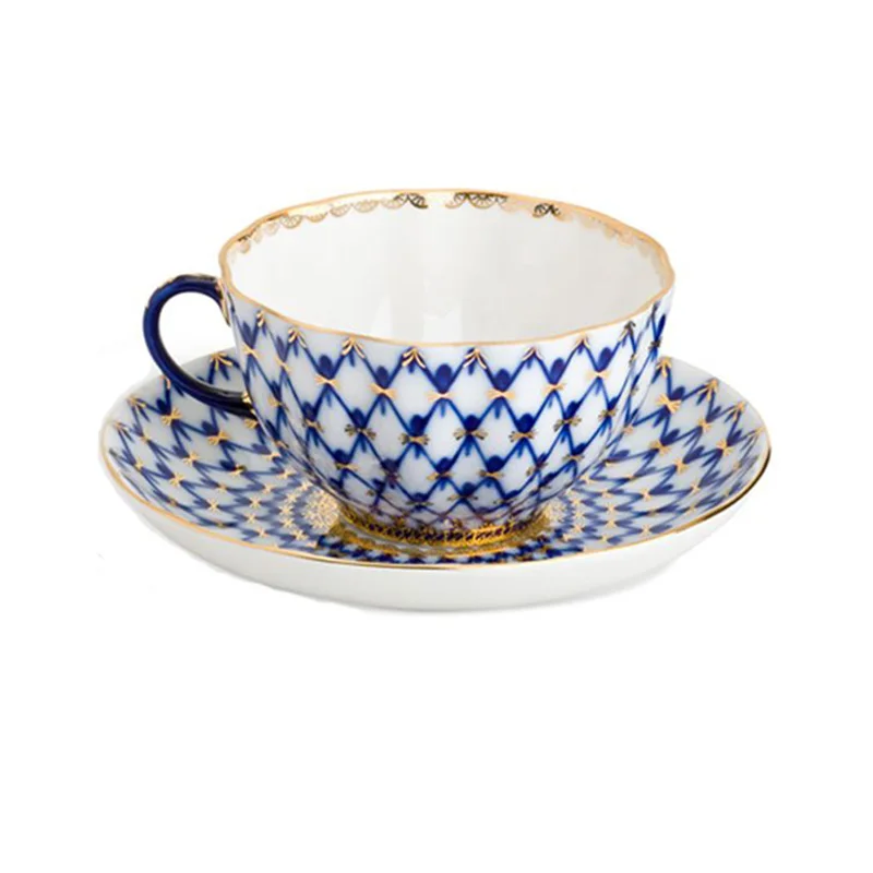 Delicate Imperial Ceramic Tea Cup with Gold Rim
