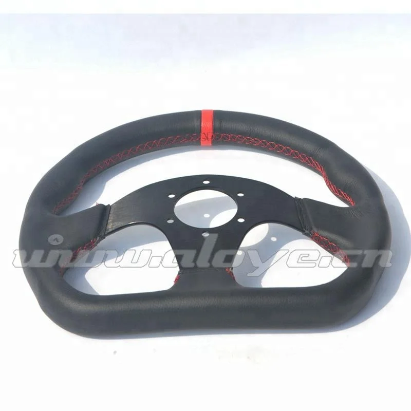 325MM Aluminum Spoke Leather Car Steering Wheel