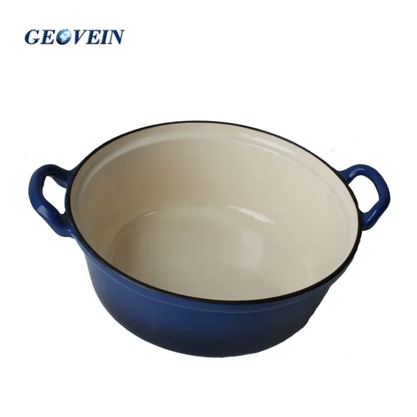 Enamel Risotto Pan Pot Round Cast Iron Casserole Dish With Glass Lid
