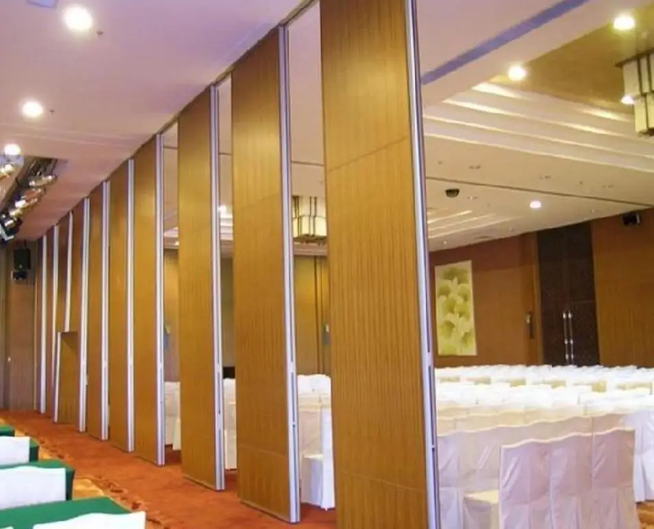 Restaurant acoustic sliding partition walls wooden operable wall soundproof folding partition wall for Chicago banquet hall