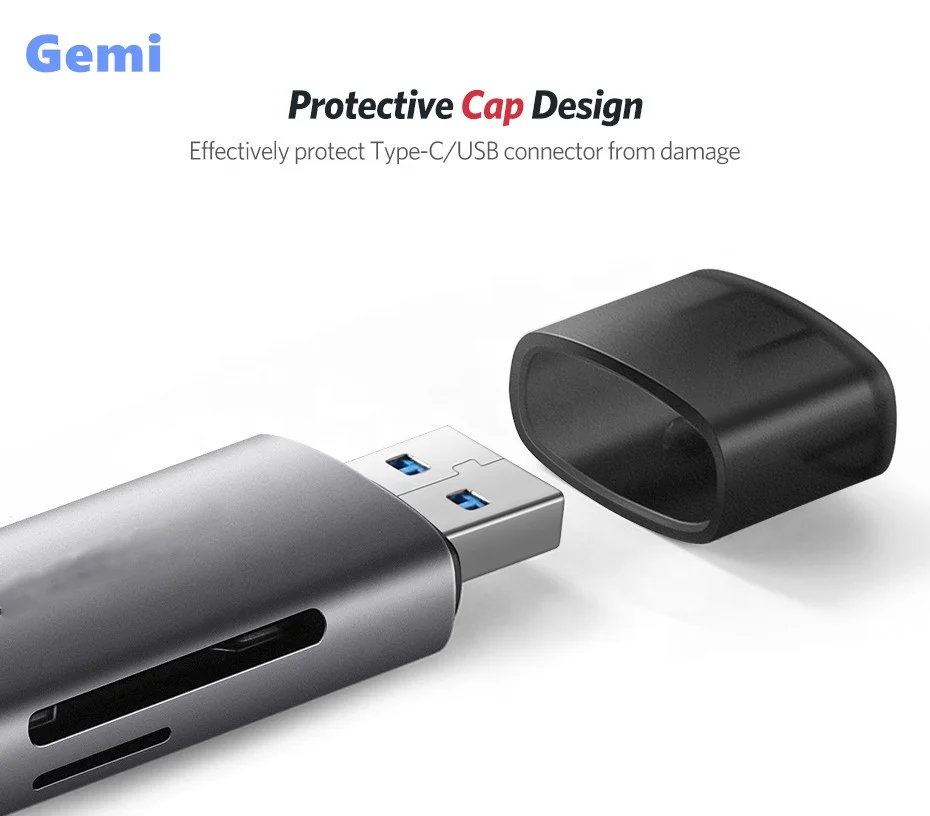 Высокая скорость два слота для карт OTG TYPE-C Многофункциональный Умный USB 3 0 Micro TF/SD