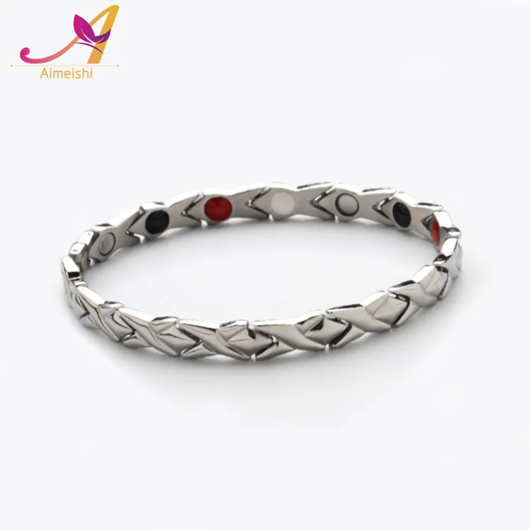 Japanese Pure Titanium 4 in 1 energy elements health care magnetic therapy women energy titanium bracelet