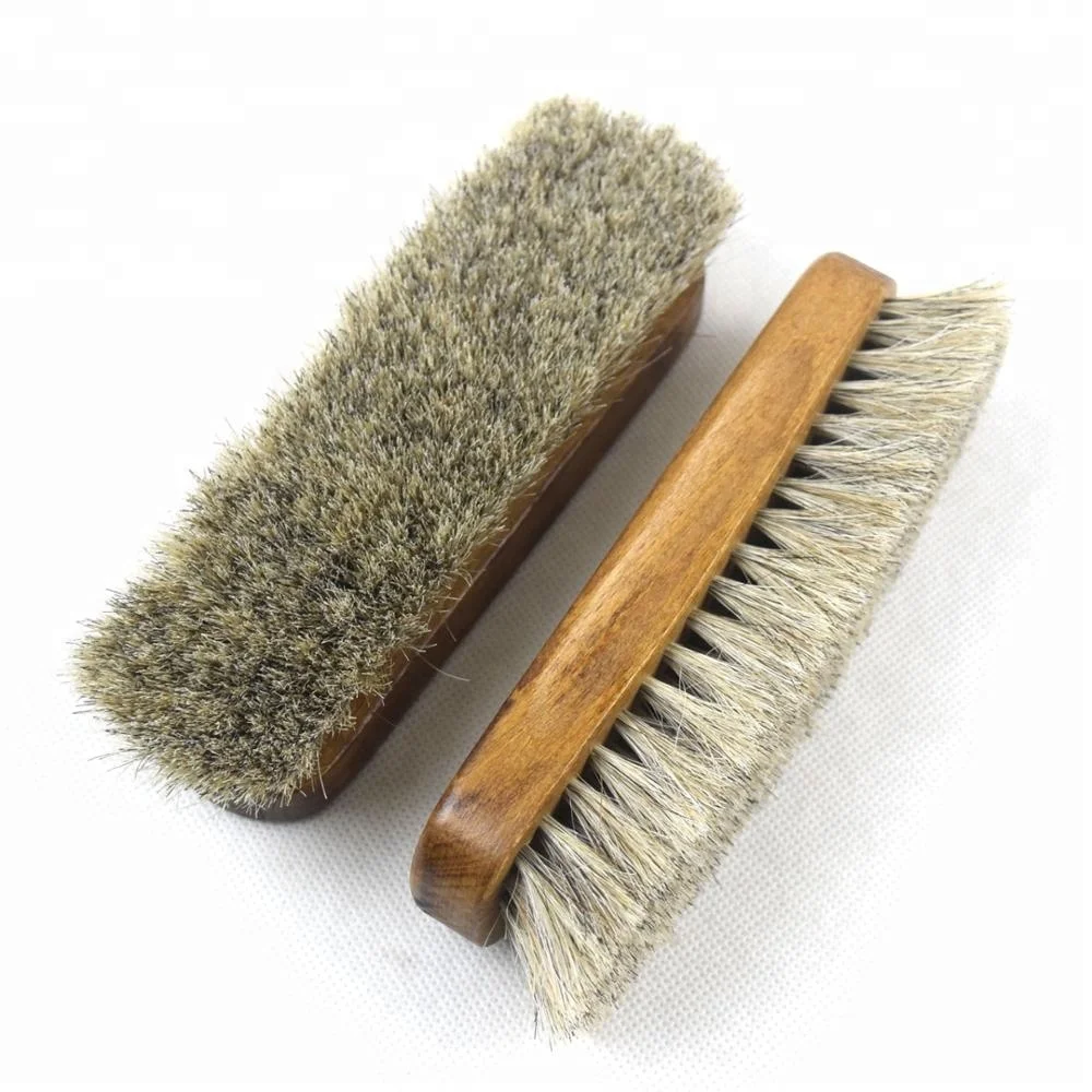 Newest Beech Wooden Handle Horse Hair Shoe Brush Wholesale