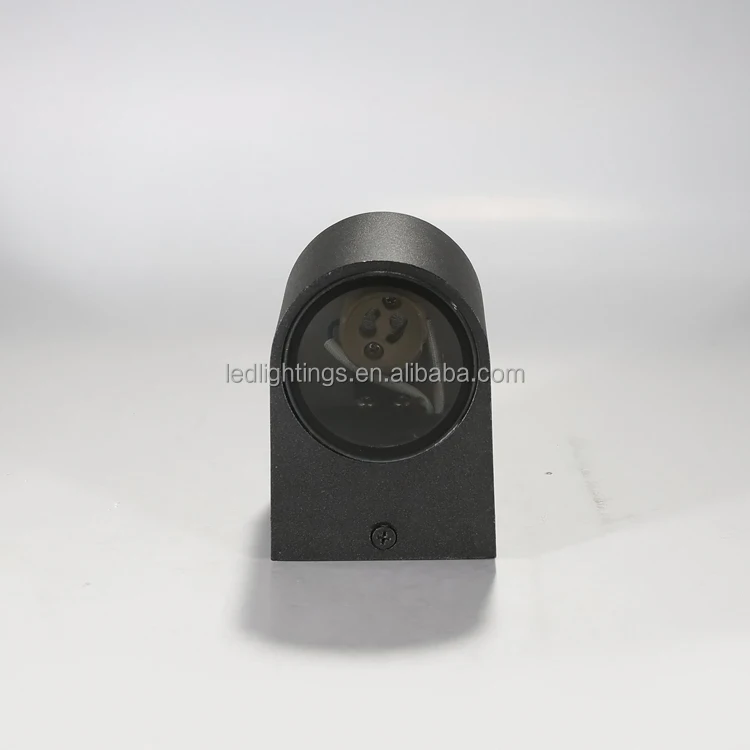 Naturel light aluminium powder coated black wall spot light GU10 base half round shape