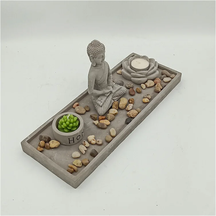 Handy Craft decor sitting buddha zen garden statues cement craft