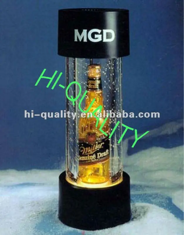 2012 Hot Sale LED Box Acrylic Beer Display stand with logo lighting