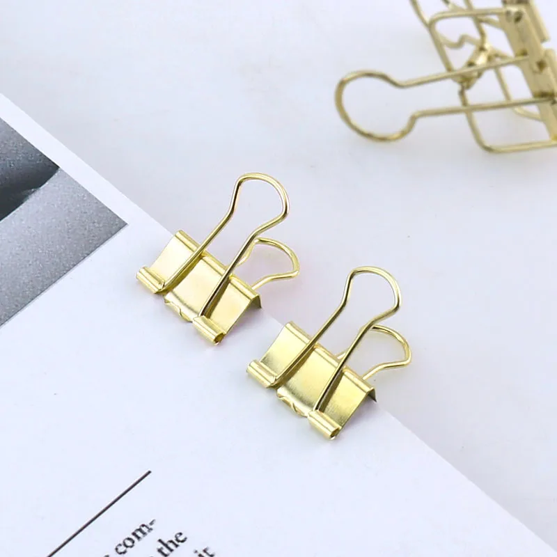 high quality decorative15mm,19mm,25mm,32mm  metal gold binder clip