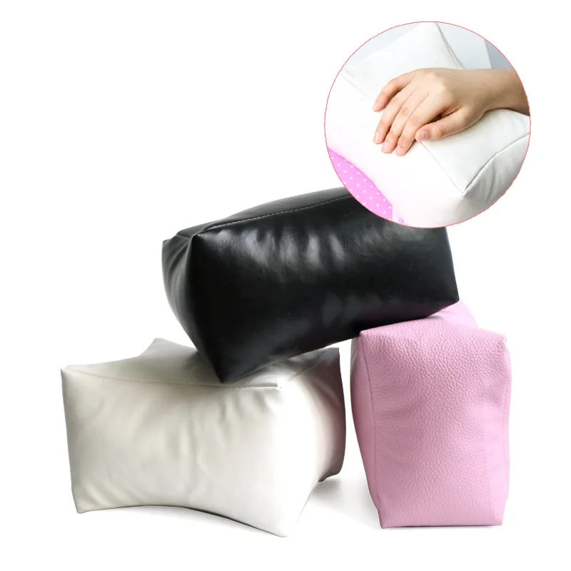 Nail Art Equipment Hand Rest Cushion Pillow Pink White Black Soft PU Leather Foot Hand Holder