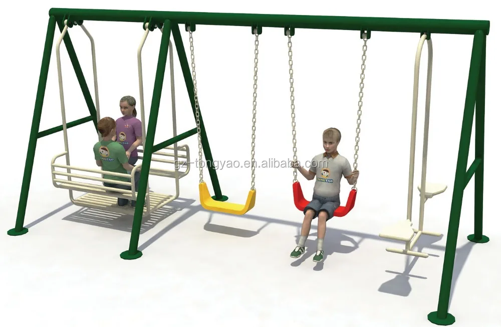 Outdoor Playground Park Kids Exercise Facility Metal Swing Fitness Equipment Set