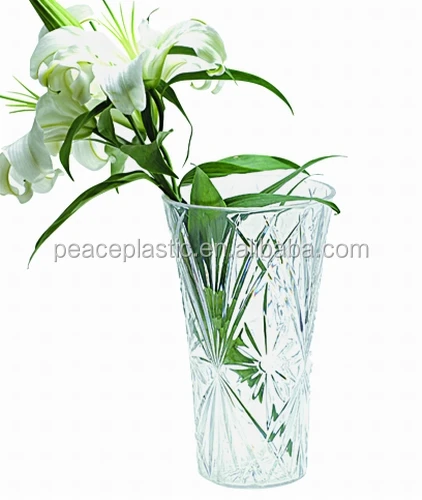 
2014 Hot sale clear plastic crystal Flower Vase 