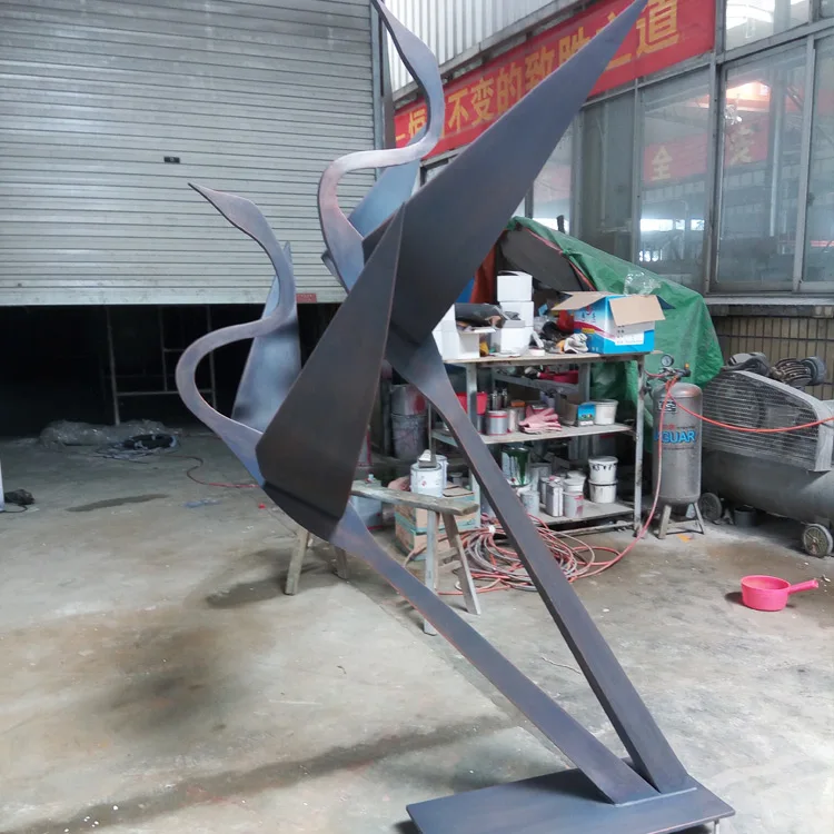 Municipality contemporary sculpture stainless steel metal art animal statue bird abstract garden sculpture for outdoor