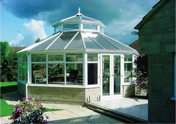 Свободный стоящий алюминиевая рама зимний сад 4 комнаты сезона консерватории стекло садовый домик раздвижные солярии